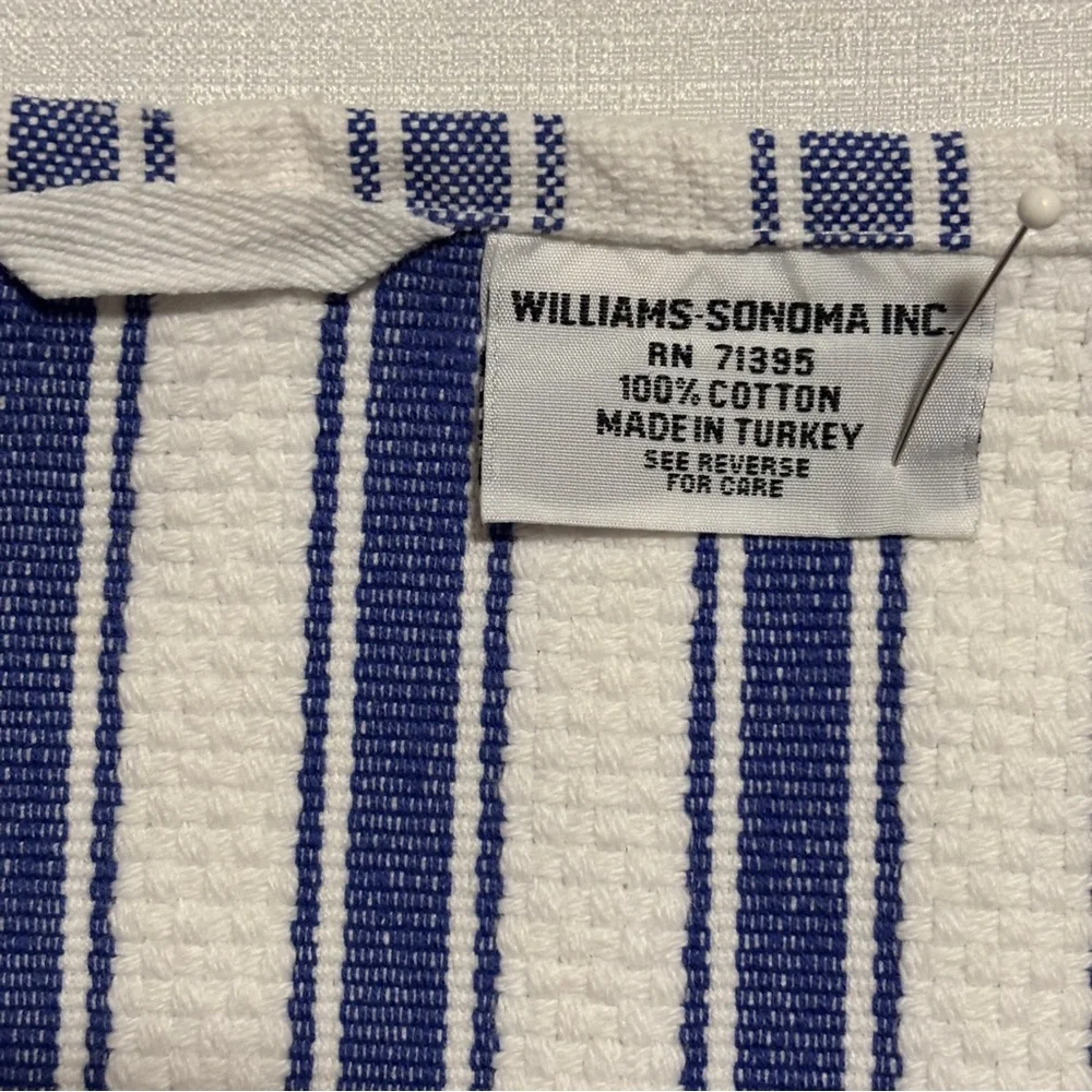 Williams & Sonoma Cotton Dish Towel & 1 from Austria Blue & White LG Like New